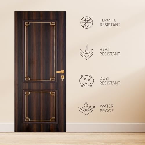 Image of Lapo Doors | Wooden Doors for Home (Hardwood) Entrance /Interior /Bedroom /Home Main Door | Color-Coffee Brown | 94 * 36 inches (7.83 * 3 feet) 40kgs - 1 Piece Without Frame - Culture