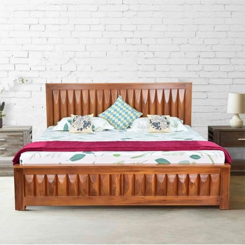 Image of Royaloak Charger Teak Wooden King Size Bed | Strong Base | Durable & Long Lasting | Solid Wood | Unique Style