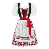 Grebrafan Oktoberfest Dress Women Wench Costume Outfit German Dirndl Dresses Traditional Medium