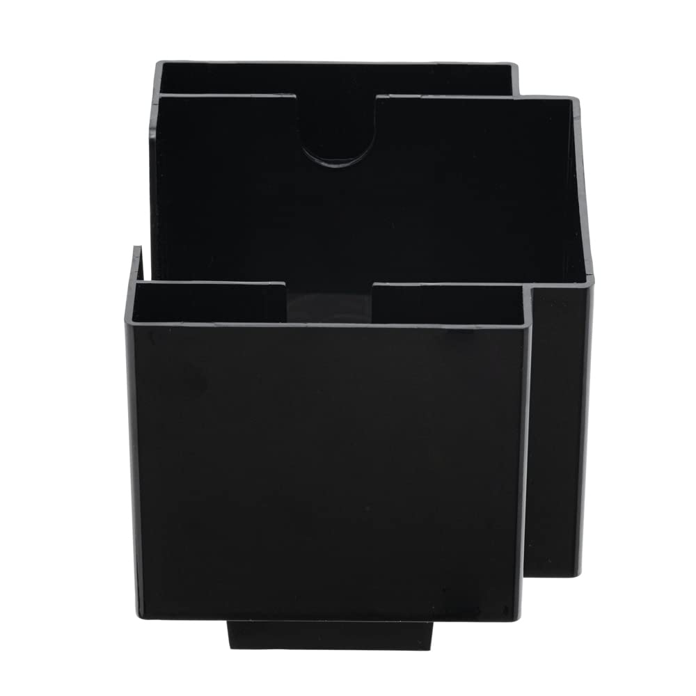 Bar Lux - Servilletero de 7.9 x 5.5 pulgadas, 1 organizador de condimentos de 3 compartimentos, rectangular, mesa, organizador de servilletas de plástico negro, recargable, fácil acceso