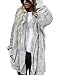 Produktbild MISSMAO Damen Teddy-Fleece Mantel Kuscheliger Langer Fleecemantel Kapuzenpullover mit Kapuze Grau S
