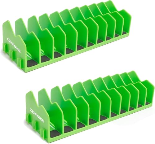Cenfoge Plier Organizer Plier Rack Plier Holder and Cutter Organizer with Non-Slip Rubber Base PlierOrganizer for Tool Box Drawer 20 Slots Tool Storage Plier Rack (2 PC-Green)
