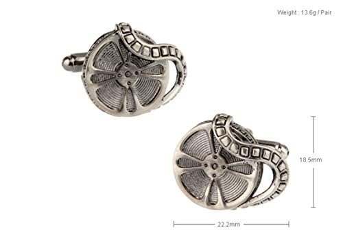 Mancuernillas para hombre KnBoB plateadas vintage miniatura 5