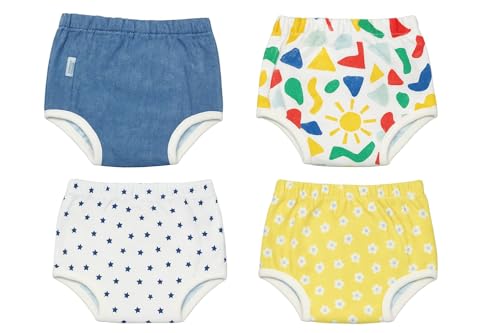 Image of Premium Baby Diaper Pants / Potty Training Panties / Padded Underwear for 0 - 4 Years | Soft, Washable & Reusable Cotton Nappies for Boys & Girls | Leakproof, Absorbent & Breathable | 2 /3 /4 Pack | Leakproof, Absorbent (Premium multicolor, 0-12 months, 3, count)