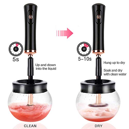 Premium Makeup Brush Cleaner And Dryer Machine Hangsun Electric Cosmetic Make Up Brushes Set Cleaning Tool With 8 Size Rubber Collars Wash And Dry In Seconds #TOP2