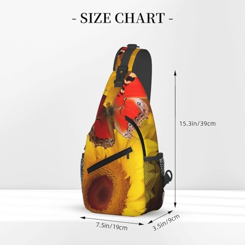 Bolso Cruzado Diagonal Mochila Sling Negra con Mariposas miniatura 3