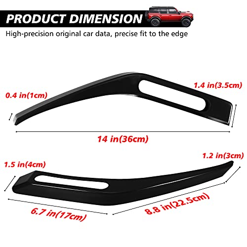 G Hood Release Handle Cover Accessory Compatible With 2021 2022 Ford Bronco, Hood Hinge Cover Hood Side Release Handle Decoration For External Accessories,2 Pcs,Black #TOP1