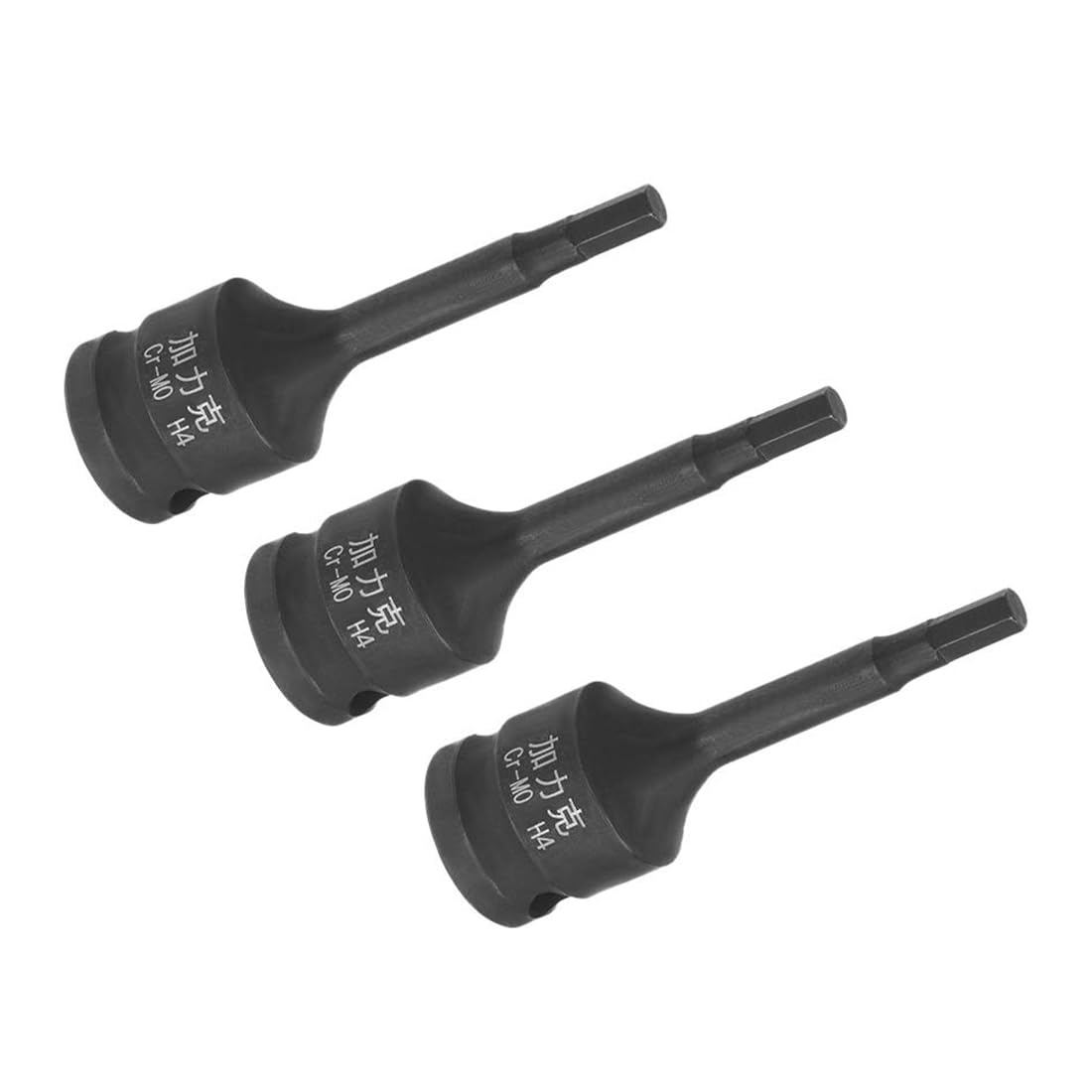 ROWORKX 3Pcs 3/8" Drive x H4 (4mm) Impact Hex Bit Socket, Allen Key Socket, Premium CR-MO Steel Bits, Hex Bit with 60mm Length for Torque Wrench, Ratchet Wrench, Impact Power Drill