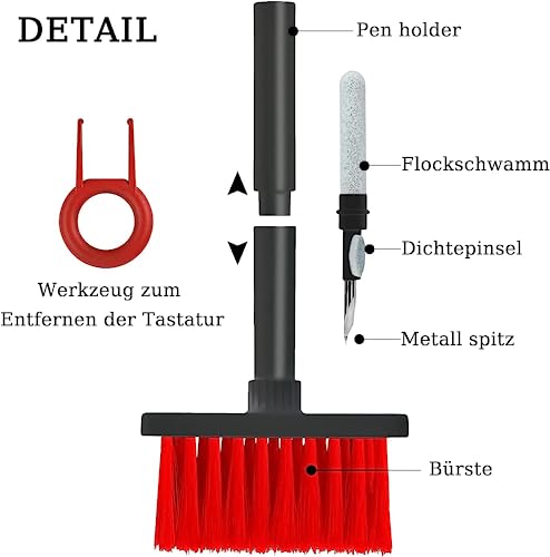 2 Pezzi Pulitore 5 in 1 per Tastiera e auricolari