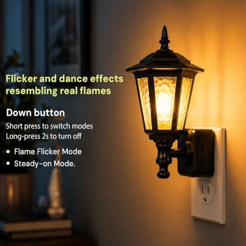 Image of L LOHAS LED Amber Night Lights Plug into Wall, Dimmable Night Light Vintage