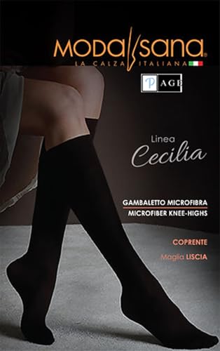 p age 3 Paia di Modasana Gambaletti Microfibra Coprente 140 DEN NERO Calze a compressione graduata 18/20 mmHg Size 4