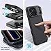 NILLKIN for iPhone 17 Pro Max Case Magsafe, [Dual-Slide Lens Cover] [4-Corner Shockproof Airbags] [Anti-Lost Lanyard Hole] Slim Phone Case Magnetic Silicone Cover for iPhone 17 Pro Max 6.9 inch, Black