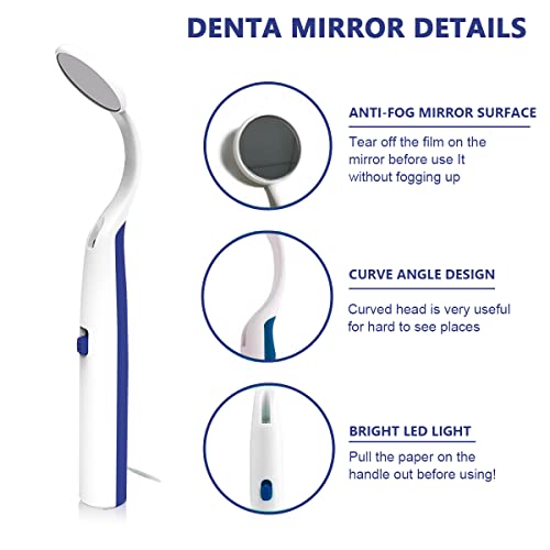 Image of HANNEA Mouth Dental Mirror, Dental Tools for Oral Care Home Professional Inspection Anit-fog Microcrystalline Nano Dental Mirror for Teeth Cleaning Home Use Dental Mouth Mirror
