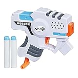 NERF Roblox Strucid: Boom Strike Dart Blaster, Pull-Down Priming Handle, 2 Elite Darts, Code to Unlock in-Game Virtual Item, White