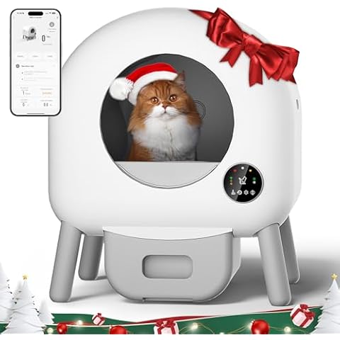 Self Cleaning Litter Box, 105L Extra Large Smart Litter Box for Multiple Cats, App-Controlled with Safety Features, Easy Setup and Maintenance, Includes Mat & Trash Bags1211 Cover