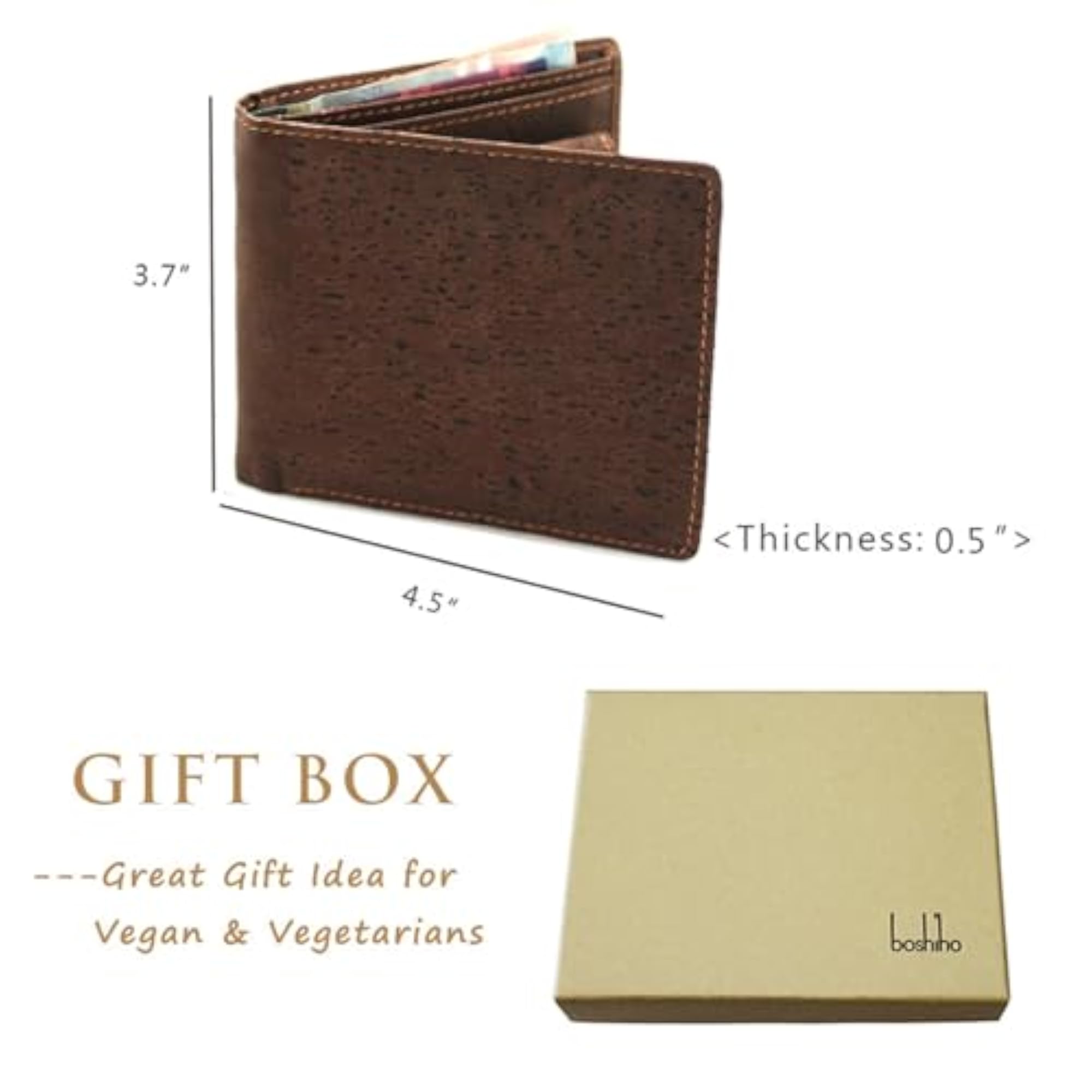 RFID Blocking Cork Wallet, Eco-Friendly Gift for Men and Women