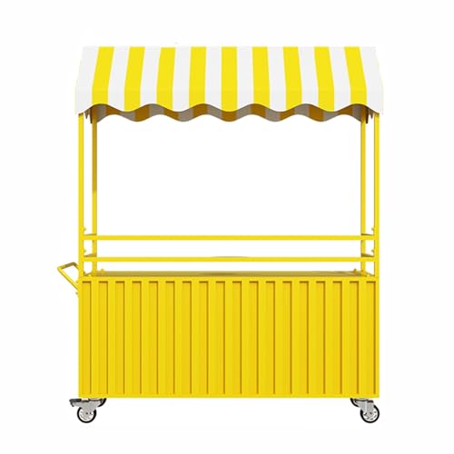Carrito de proveedores al aire libre con toldo y caja de almacenamiento para eventos de comida callejera, ideal para ventas móviles y festivales