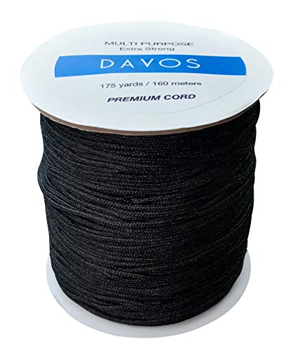 image for Davos Premium Cords Black Nylon Braided Cord Extra Strong Multi-Use Th