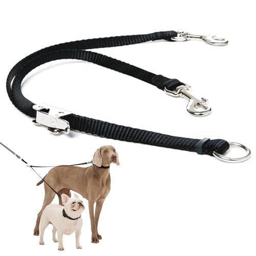 Sporn Dog Leash Splitter for Two Dogs - No Tangle Double Dog Leash Coupler/Connector with Swivel Clips, Adjustable Dual Attachment for Tangle-Free Tandem Walks with 2 Dogs, Medium/Large (Coupler Only)