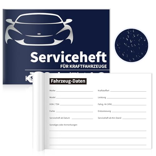  2 pezzi libretto degli assegni auto A5 Blua universale per veicoli a motore, quaderni di servizio auto, per tutte le autovetture e veicoli usati, adatto per auto d\'epoca
