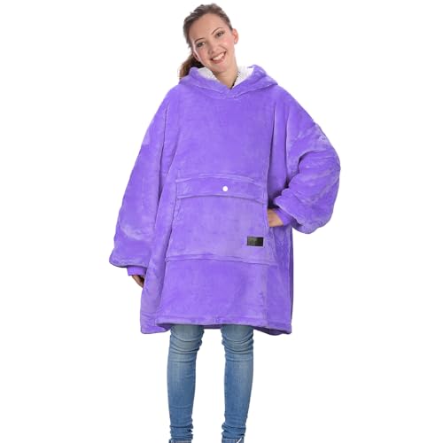 Image of Catalonia Oversized Hoodie Blanket Sweatshirt, Comfortable Sherpa Giant Pullover with Large Front Pocket for Adults Men Women Teenagers Wife Girlfriend
