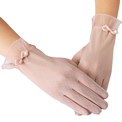 Guantes de mujer de encaje fino y seda de hielo transpirable