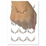 Deer Antlers Temporary Tattoo Water Resistant Fake Body Art Set Collection - 15 2' Tattoos (1 Sheet)