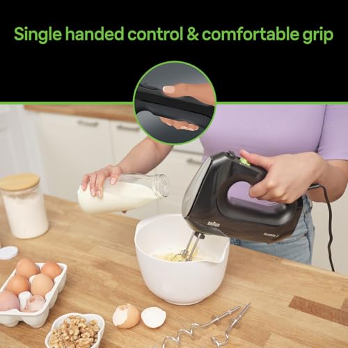 Braun Multimix 2 Hand Mixer Black - beaters, dough hooks, accessory bag - image 3