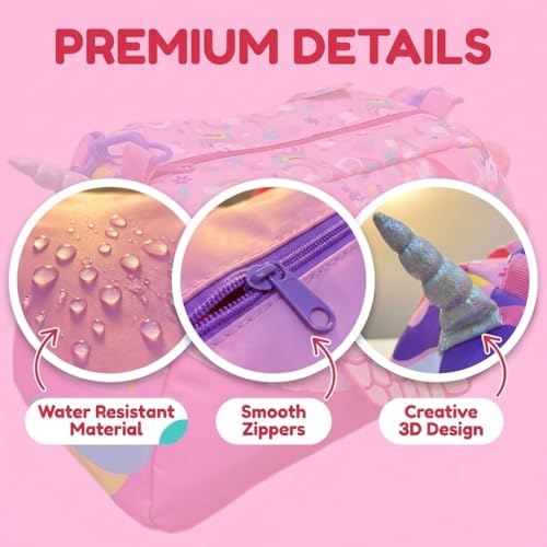 Image of Kids 3D Print Duffel Bag - Boys Travel, School & Sports Bag (Unicorn Pink)