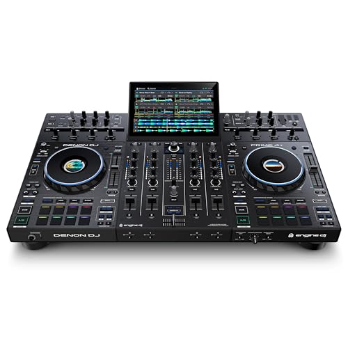 Denon DJ PRIME 4+ Standalone DJ Controller with Stem Separation on 4 Decks, Wi-Fi Streaming, Drop Sampler Mixer, 10.1″ Touchscreen, Light Control