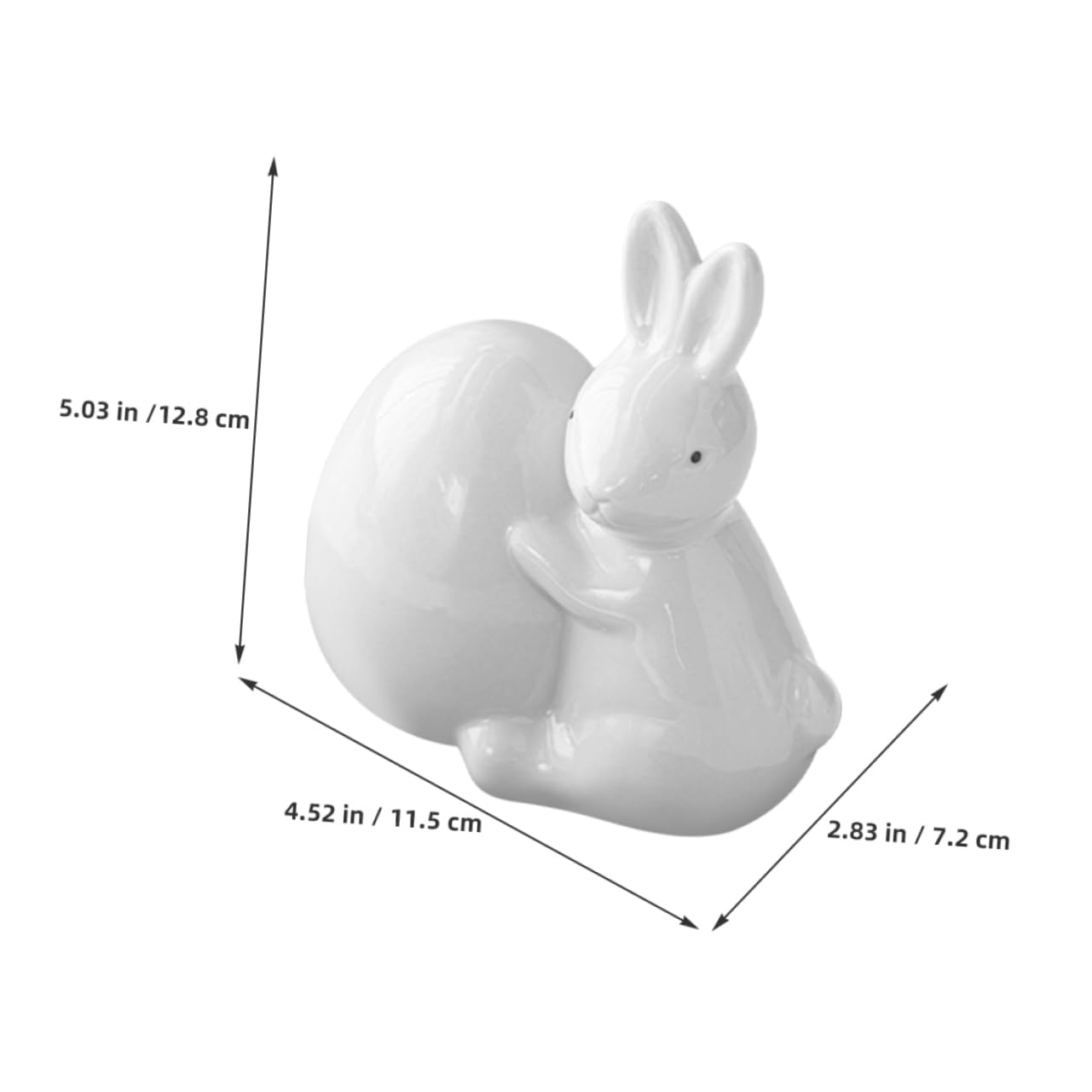TOPBATHY Graziosi Porta-coniglietti Pasquali in Ceramica Statuette Bianche Ornamenti Per Il Soggiorno