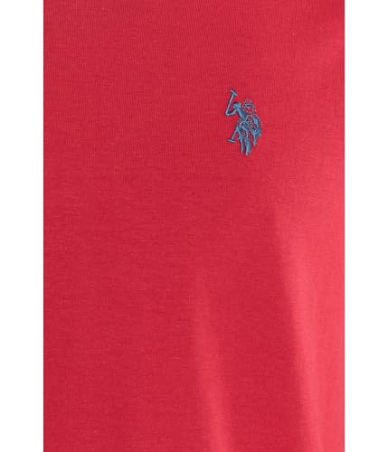 Image of U.S. Polo ASSN. Men's Solid V‑Neck T-Shirt, Autumn Sky Red, X-Large