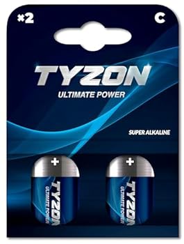 TYZON C Super Alkaline Batterien 15 Volt 2 Stück Ideal für Geräte mit geringem Stromverbrauch