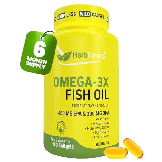 High Strength Omega 3 Fish Oil Supplement 3750MG (HIGH EPA 1350MG + DHA 900MG) Fish Oil Omega 3 Pills Triple Strength Burpless Wild Caught Fish Oil Capsules Heart Health Joint Support (180)