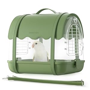 BUCATSTATE Bird Carrier Backpack with Shade Cover, Travel Bird Cage Bag Lightweight, Visible Window for Parrots, Small Cockatiels, Budgie and Other Similar Size Birds