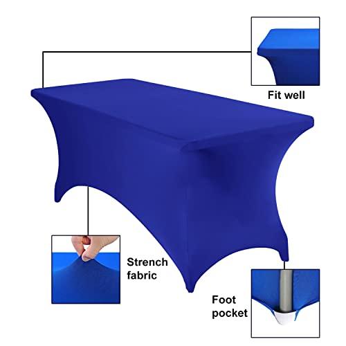 Nappe de table imperméable élasthanne 1,8m lot de 2 bleu roi