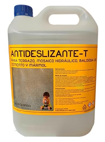 LIQUIDO ANTIDESLIZANTE PARA SUELOS DE MARMOL, TERRAZO Y HORMIGÓN. ENVASE 5 LITROS