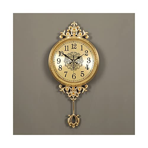 Reloj de pared silencioso estilo europeo cobre vintage miniatura 1