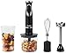 Bestron Set de Batidora/Picadora Manual y Trituradora Universal, Kitchen Heroes, 600 Vatios, Negro/Acero Inoxidable