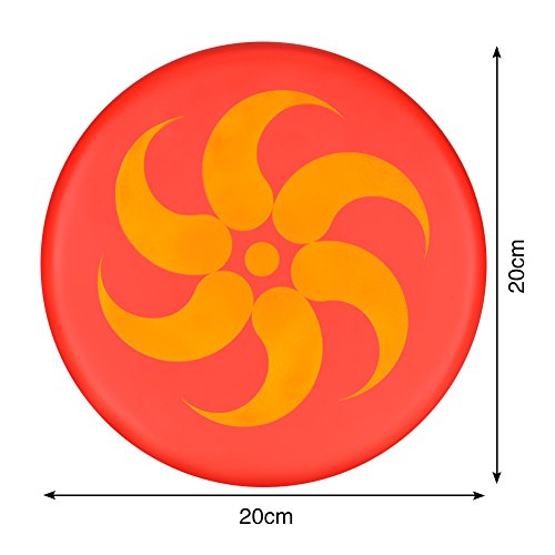 BangShou Wurfscheibe für Kinder Softe Wurfscheibe Weiches Flying Disc Verdickte mit Cartoon Muster für Kinder Sport (Rote Flamme)