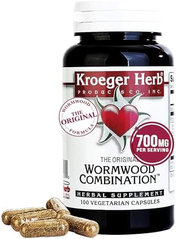 Kroeger Herb Wormwood Combination Vegetarian Capsules, 100 Count