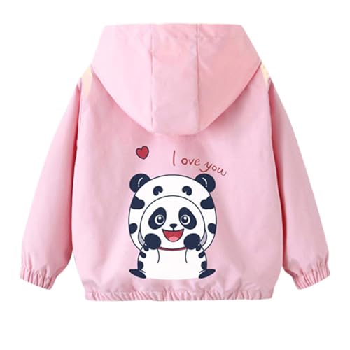 Kids Toddler Cute Panda Print Full Zip Hoodie Sweatshirt Long Sleeve Casual Outerwear Jacket with Pockets for 1-11 Years4
