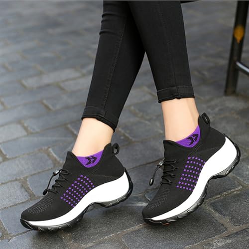 HINDOLA Women's Orthopedic Sock Sneakers Breathable Mesh Nursing Work Comfortable Casual Air Cushion Athletic Running Jogging Shoes4