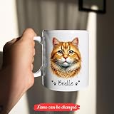 BigTees Orange Tabby Accent Coffee Cup, Personalized Orange Tabby Cat Ceramic Mug, Orange Tabby Face White Tea Cup 11oz, Keepsake Gift for Cat Dad Cat Mom, Siblings, Orange Tabby Lovers