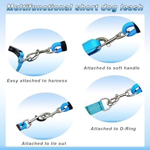   18-Inch-Short-Dog-Leash-Traffic-Pet-Lead-Strong-Nylon-Padded-Handle-Well-Made-Clasp-Great-for-Medium-and-Large-Dogs-Training-Walking-Black