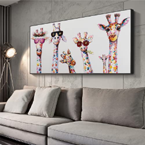 Art mural girafe originale pour revitaliser un mur blanc de chambre d'enfant