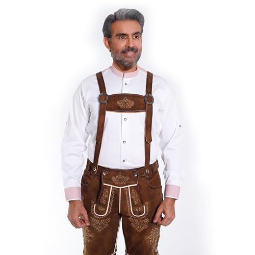 Image of Bavarian Suspenders for men | Authentic Lederhosen suspenders with buckles for Oktoberfest Costume