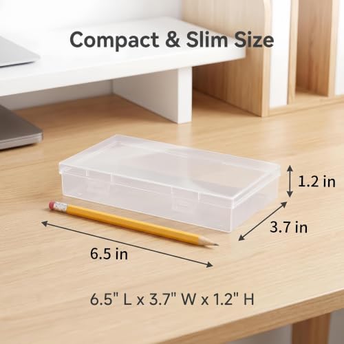 Image of 8-Pack Clear Plastic Boxes with Lids for Sewing Notions