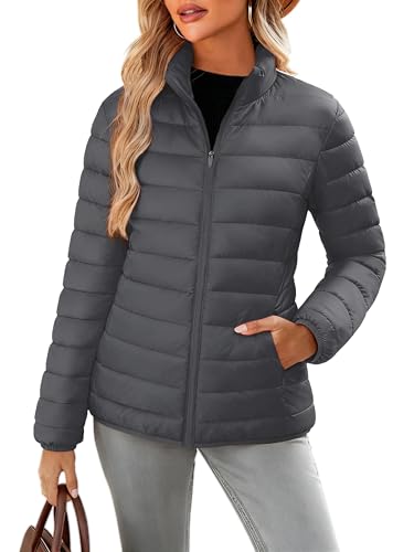 Doudoune matelassée légère col montant veste polaire rembourrée femme