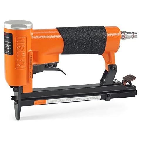 Kamsin KN7116 22 Gauge Pneumatic Upholstery Stapler,Type 71, 9MM Crown, 6 to16MM Length Staples, Air Staple Gun Power Fine Wire Stapler for Furniture, Renovation, Fabric Attaching Cover